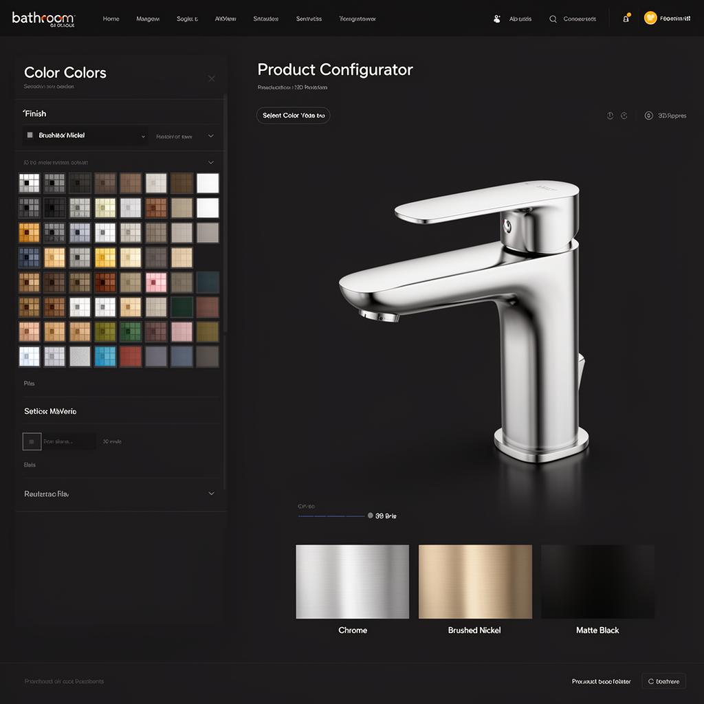 Interactive 3D product configurators with real-time finish selection